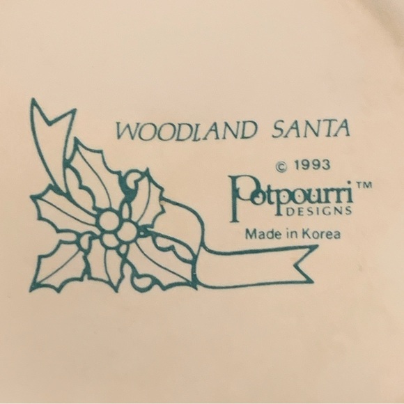 Christmas Mug Woodland SANTA Potpourri Designs Vintage Christmas Mug 1993 Korea - Picture 3 of 4